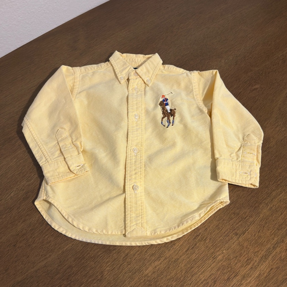 Ralph Lauren Yellow Kids Button Down Shirt 24 M